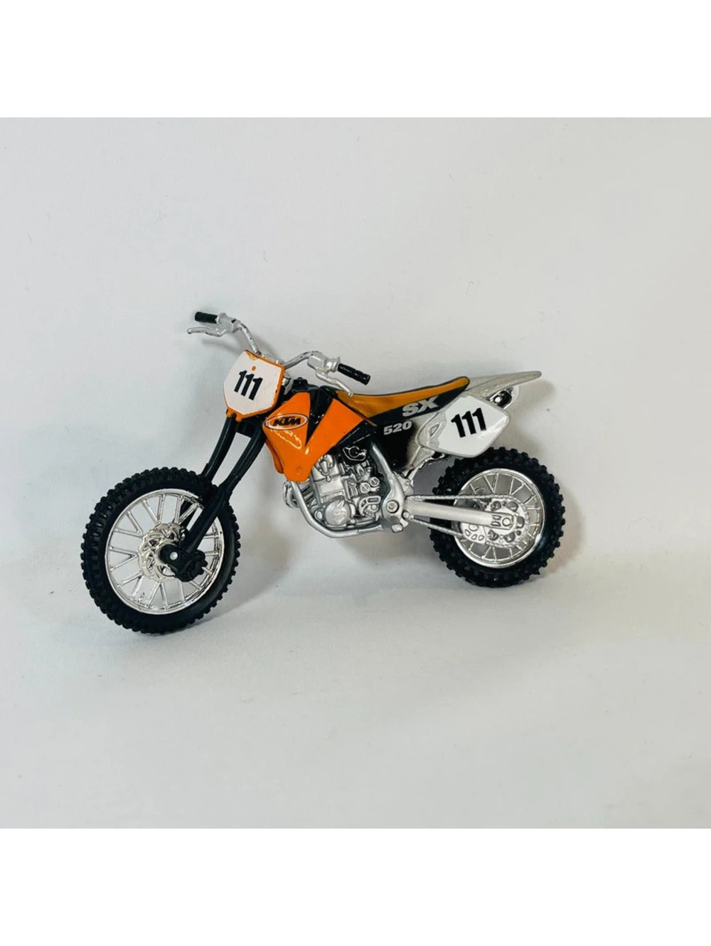 KTM 520 SX Dirt Bike #111 Diecast Motorcycle Toy Model 1/18 Scale Orange Black